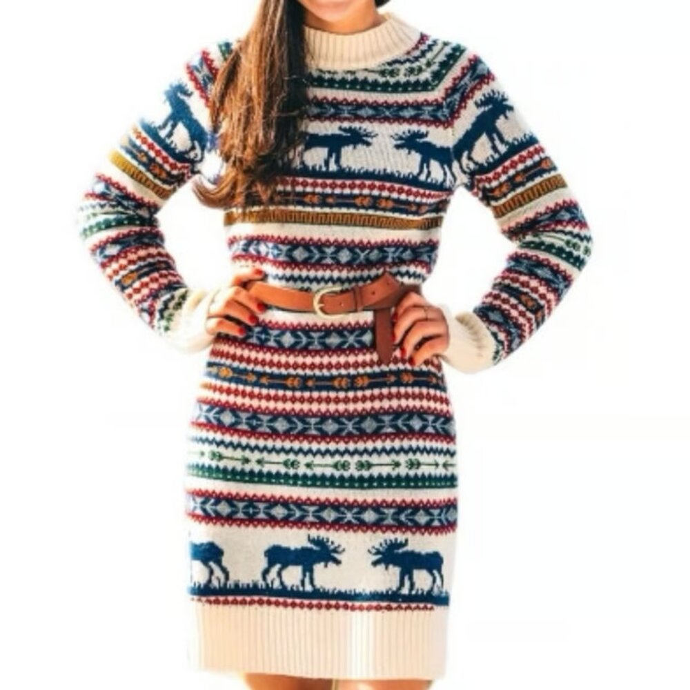 Kiel James Patrick Moose Sweater Dress